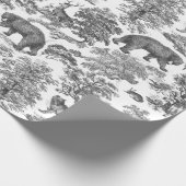 Classy Elegant Rustiek Zwarte Woud Dieren Toile Cadeaupapier (Hoek)