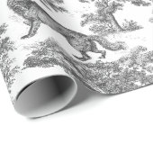 Classy Elegant Rustiek Zwarte Woud Dieren Toile Cadeaupapier (Rol Hoek)