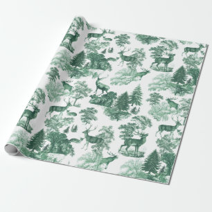 Classy Elegant  Sage Green Deer Woodland Cadeaupapier