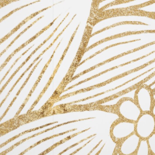 Classy Elegant Schattige Wit en Goud Daisy Pattern Behang (Zoom)