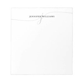 Classy Elegant Script Black Gray Modern Monogram Notitieblok