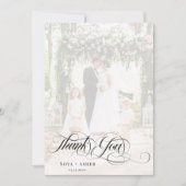 Classy Elegant Script Pas getrouwd Photo Overlay Bedankkaart (Voorkant)