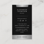 Classy Elegant Silver CEO Professional Foto Visitekaartje (Achterkant)