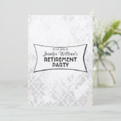 Classy Elegant Silver Damask retication party Kaart (Staand voorkant)