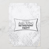Classy Elegant Silver Damask retication party Kaart (Voorkant / Achterkant)