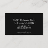Classy Elegant Silver en Black Visitekaartje (Achterkant)