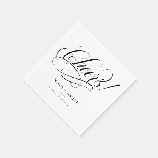 Classy Elegant Simple Cheers Gepersonaliseerde bru Servet (Hoek)