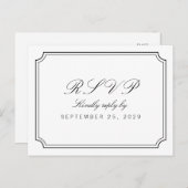 Classy Elegant Simple White Response RSVP Briefkaa Uitnodiging Briefkaart (Voorkant / Achterkant)