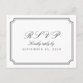 Classy Elegant Simple White Response RSVP Briefkaa Uitnodiging Briefkaart (Voorkant)