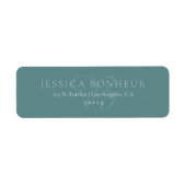 Classy Elegant Teals Return Address Etiket (Voorkant)