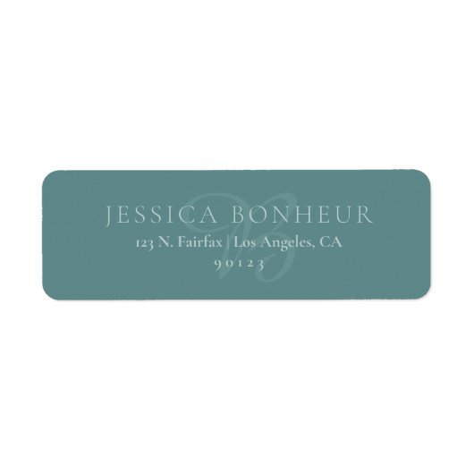 Classy Elegant Teals Return Address Etiket (Voorkant)