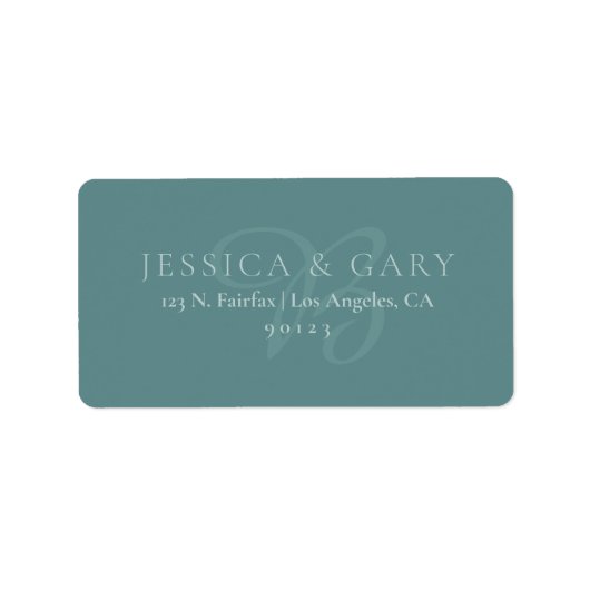 Classy Elegant Teals Return Address Etiket (Voorkant)