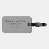 Classy Elegant Traveller Gold Metal monogram Naam Bagagelabel (Achterkant horizontaal)