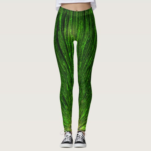 Classy Elegant tropisch bos abstract palmblad Leggings (Voorkant)