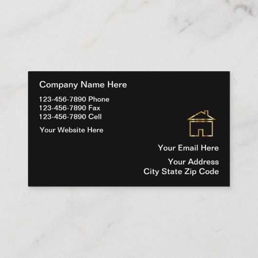 Classy Elegant Vastgoed Visitekaartjes (Achterkant)