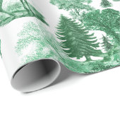 Classy Elegant Vintage Green Deer in Woodland Cadeaupapier (Rol Hoek)