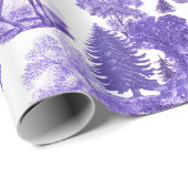 Classy Elegant Vintage Periwinkle Blue Deer Bossen Cadeaupapier (Rol Hoek)