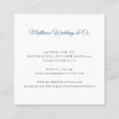Classy elegant waterverf foliage bruiloft planner vierkante visitekaartje (Achterkant)