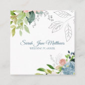 Classy elegant waterverf foliage bruiloft planner vierkante visitekaartje (Voorkant)