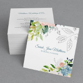 Classy elegant waterverf foliage bruiloft planner vierkante visitekaartje