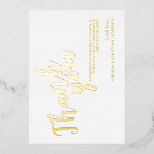 Classy Elegant Wedding Bedankt Folie Uitnodiging (Voorkant)