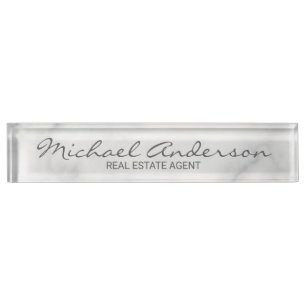 Classy Elegant White Marble Naambordje