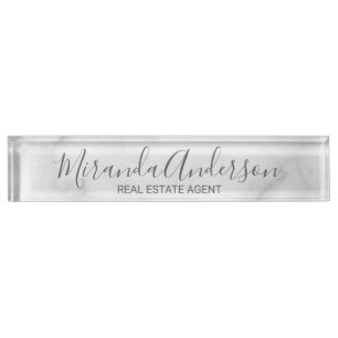 Classy Elegant White Marble Naambordje
