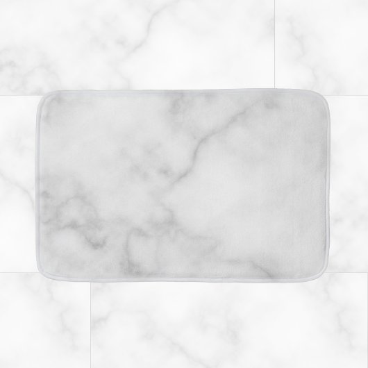 Classy Elegant White Marble Pattern Badmat