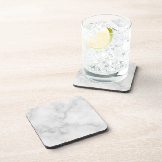 Classy Elegant White Marble Pattern Bier Onderzetter (Rechterzijde)