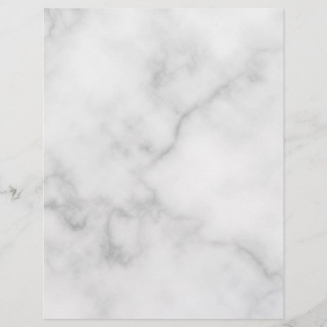 Classy Elegant White Marble Pattern Briefhoofd (Voorkant)