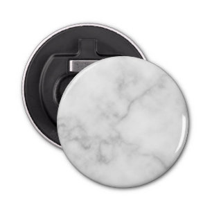 Classy Elegant White Marble Pattern Button Flesopener