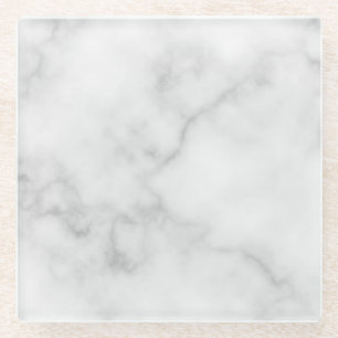 Classy Elegant White Marble Pattern Glazen Onderzetter