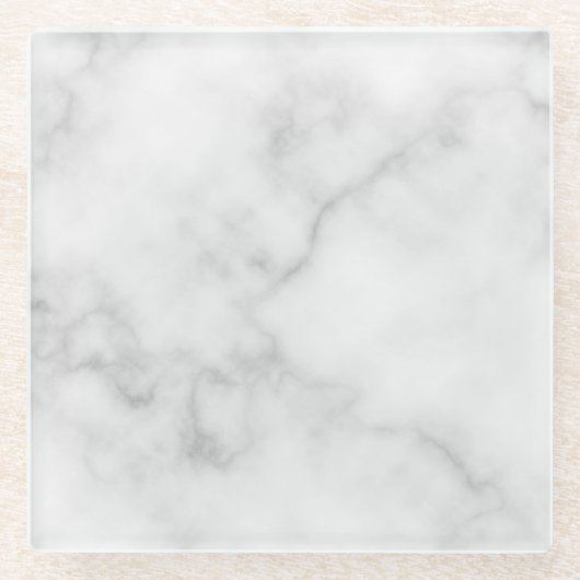 Classy Elegant White Marble Pattern Glazen Onderzetter (Voorkant)