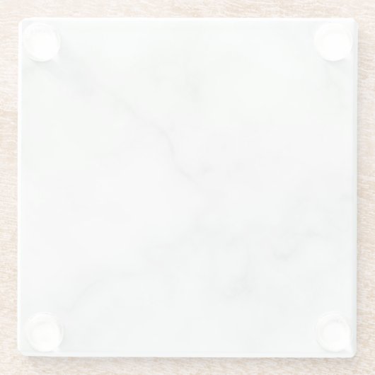 Classy Elegant White Marble Pattern Glazen Onderzetter (Achterkant)