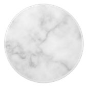 Classy Elegant White Marble Pattern Keramische Knop (Voorkant)