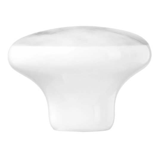 Classy Elegant White Marble Pattern Keramische Knop (Zijkant)