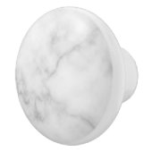 Classy Elegant White Marble Pattern Keramische Knop (Rechts)