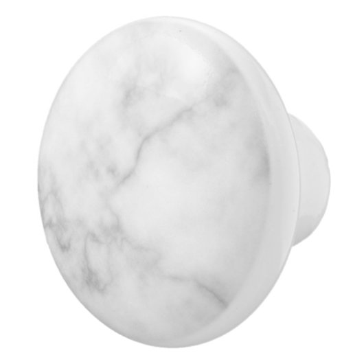 Classy Elegant White Marble Pattern Keramische Knop (Rechts)
