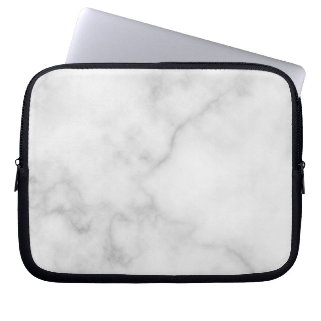 Classy Elegant White Marble Pattern Laptop Sleeve (Voorkant)