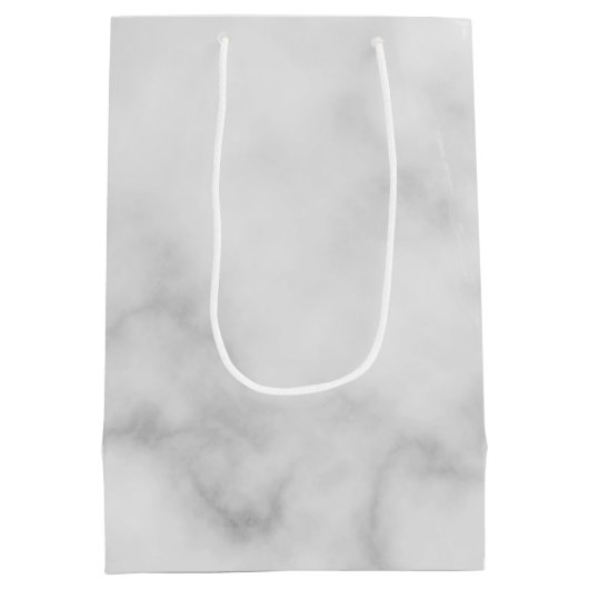 Classy Elegant White Marble Pattern Medium Cadeauzakje (Achterkant)