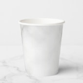Classy Elegant White Marble Pattern Papieren Bekers (Achterkant)