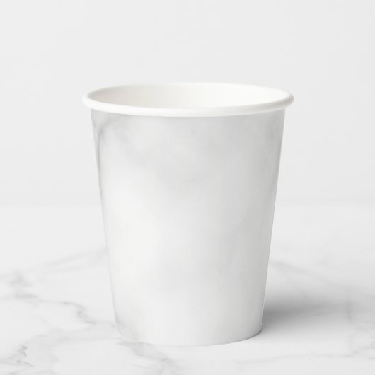 Classy Elegant White Marble Pattern Papieren Bekers (Achterkant)