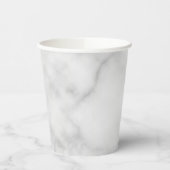 Classy Elegant White Marble Pattern Papieren Bekers (Links)