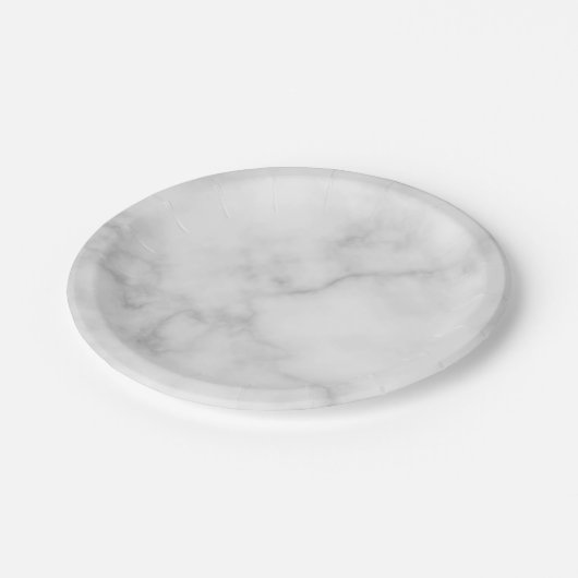 Classy Elegant White Marble Pattern Papieren Bordje (Gekanteld)