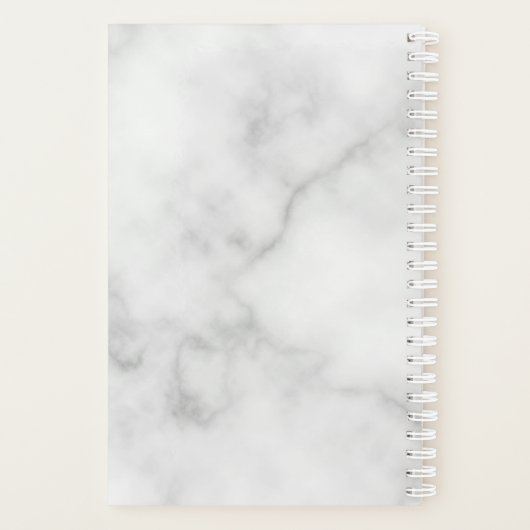 Classy Elegant White Marble Pattern Planner (Achterkant)