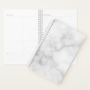 Classy Elegant White Marble Pattern Planner