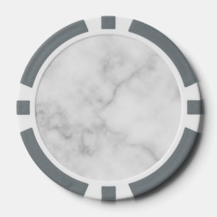 Classy Elegant White Marble Pattern Poker Chips