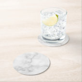 Classy Elegant White Marble Pattern Ronde Kartonnen Onderzetter (Insitu)