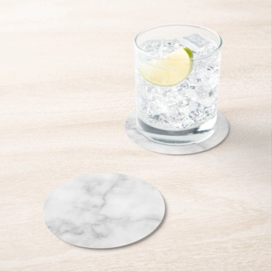 Classy Elegant White Marble Pattern Ronde Kartonnen Onderzetter (Insitu)