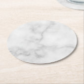 Classy Elegant White Marble Pattern Ronde Kartonnen Onderzetter (Gebogen)
